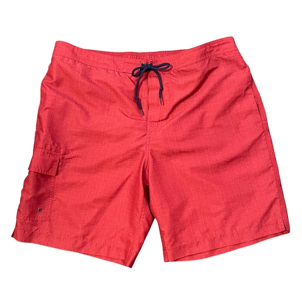 Chaps Men’s Swim Trunks Board Shorts Drawcord Waist  Size XXL Red